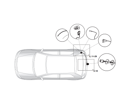 Электрика фаркопа Hak-System (13 pin) для Audi Q7 2006-2015 21010513 в 