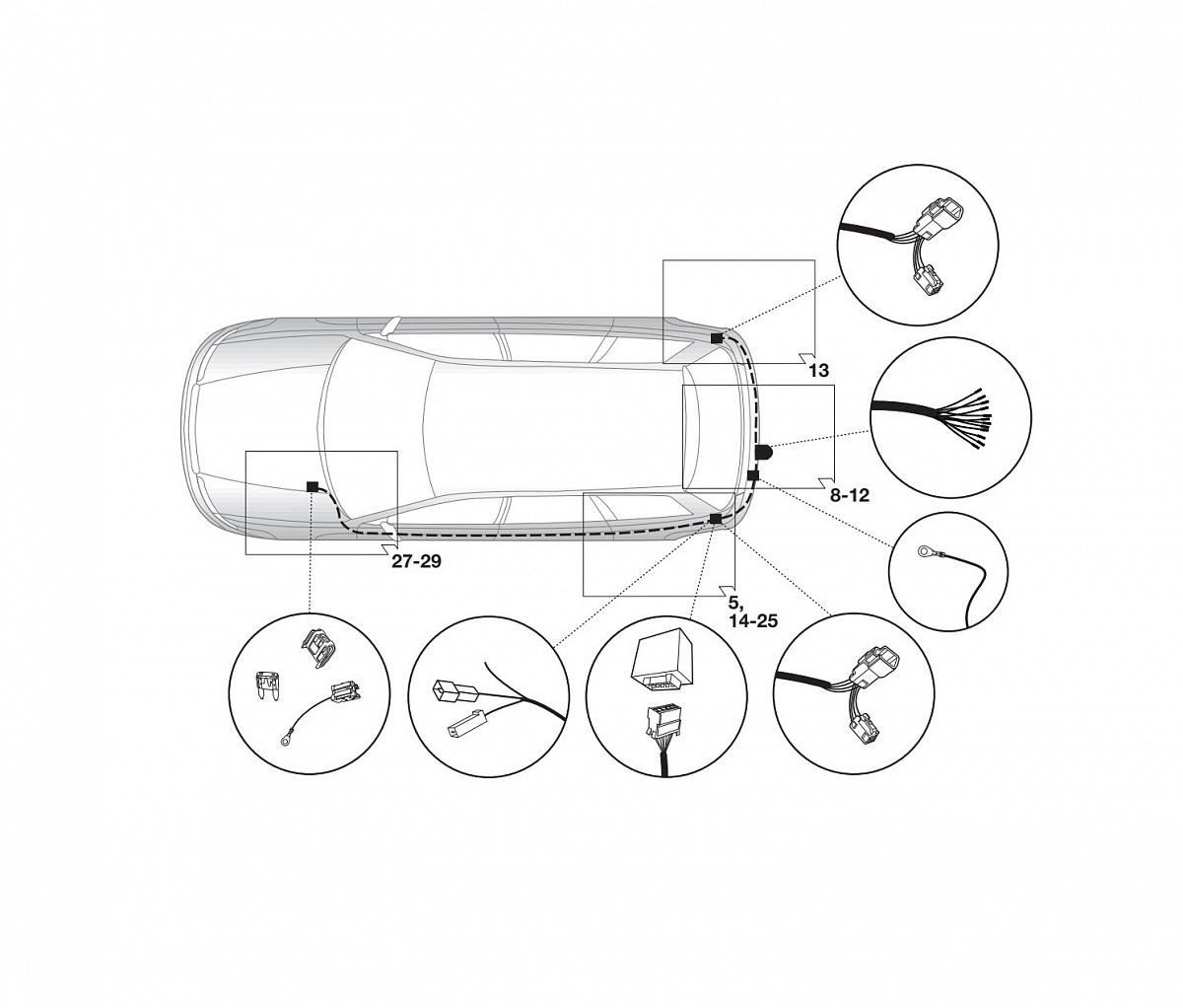 Электрика фаркопа Hak-System (13 pin) для Toyota Avensis 2009-2015 26250521 в 