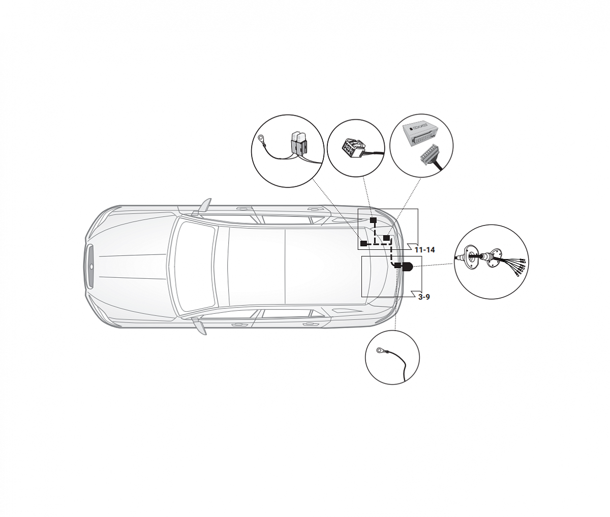 Электрика фаркопа Hak-System (7 pin) для Jaguar XF 2017- 12360508 в 