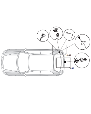 Электрика фаркопа Brink (7 pin) для Audi A5 2007-2017 701463 в 