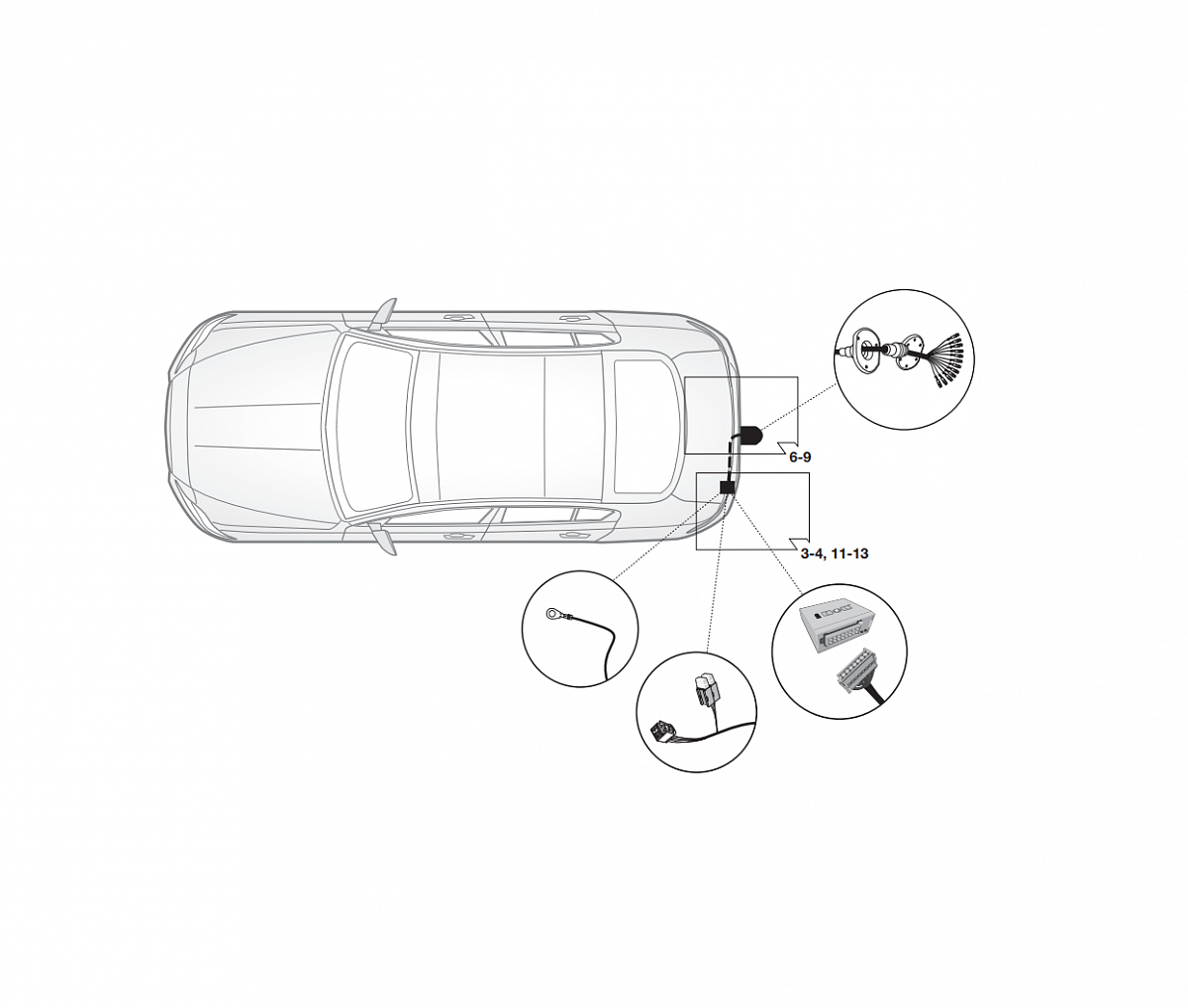 Электрика фаркопа Hak-System (13 pin) для Jaguar E-Pace 2018- 21360509 в 