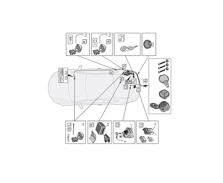 Электрика фаркопа ECS (13 pin) для BMW 3 серия (F30,F31) 2012-2014 BW008D1 в 