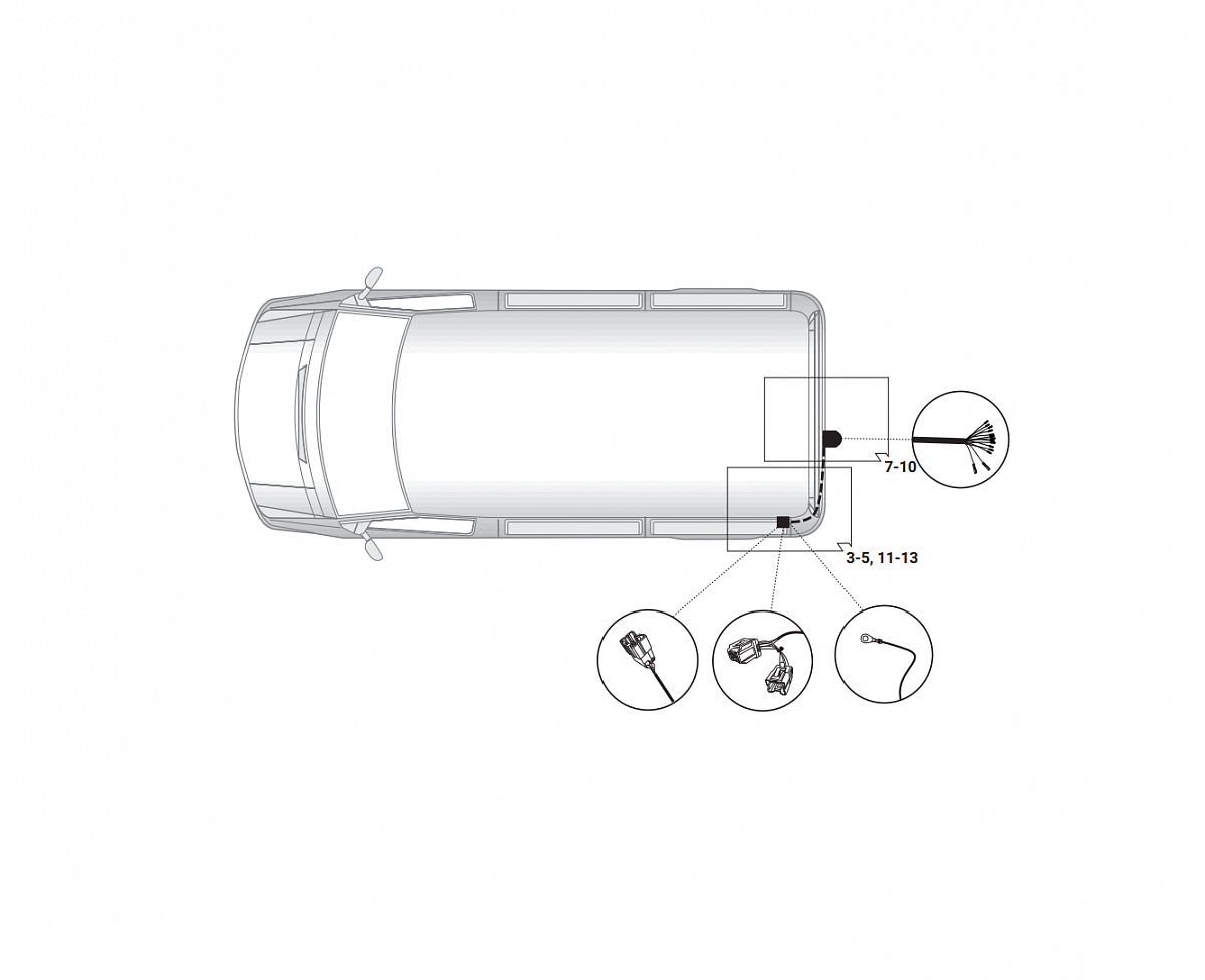 Электрика фаркопа Hak-System (13 pin) для Nissan NV200 2009- 21140515 в 