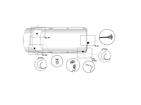 Электрика фаркопа Hak-System (13 pin) для Citroen Jumpy 2007-2016 21500558 в 