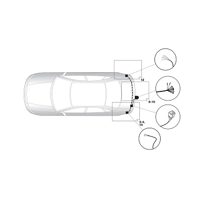 Электрика фаркопа Hak-System (13 pin) для Subaru Legacy 2009-2015 26230512 в 