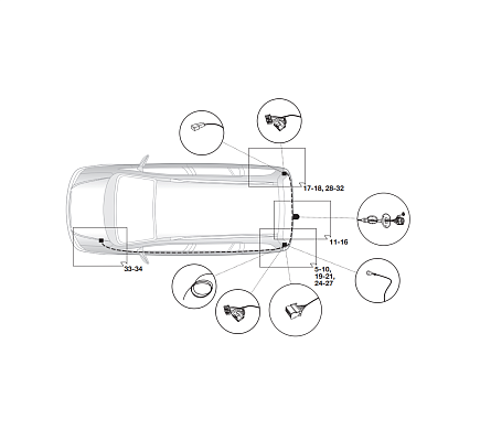 Электрика фаркопа Hak-System (7 pin) для Ford C-Max 2003-2010 12060505 в 