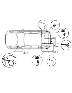 Электрика фаркопа Brink (7 pin) для Audi Q3 2011-2018 701413 в 