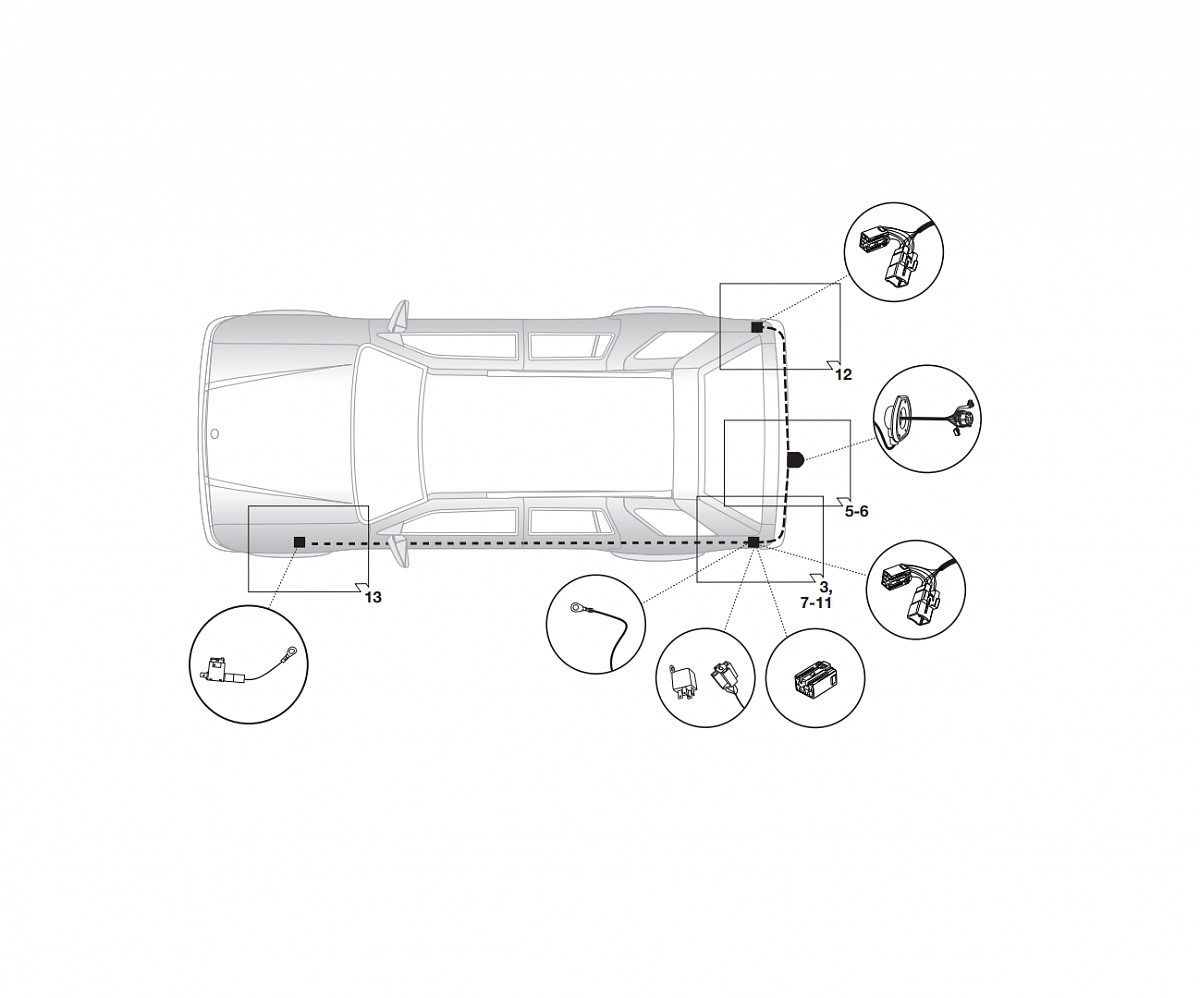 Электрика фаркопа Hak-System (7 pin) для Toyota Land Cruiser Prado J120 2003-2009 16250502 в 