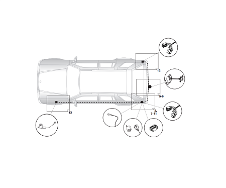 Электрика фаркопа Hak-System (7 pin) для Toyota Land Cruiser Prado J120 2003-2009 16250502 в 