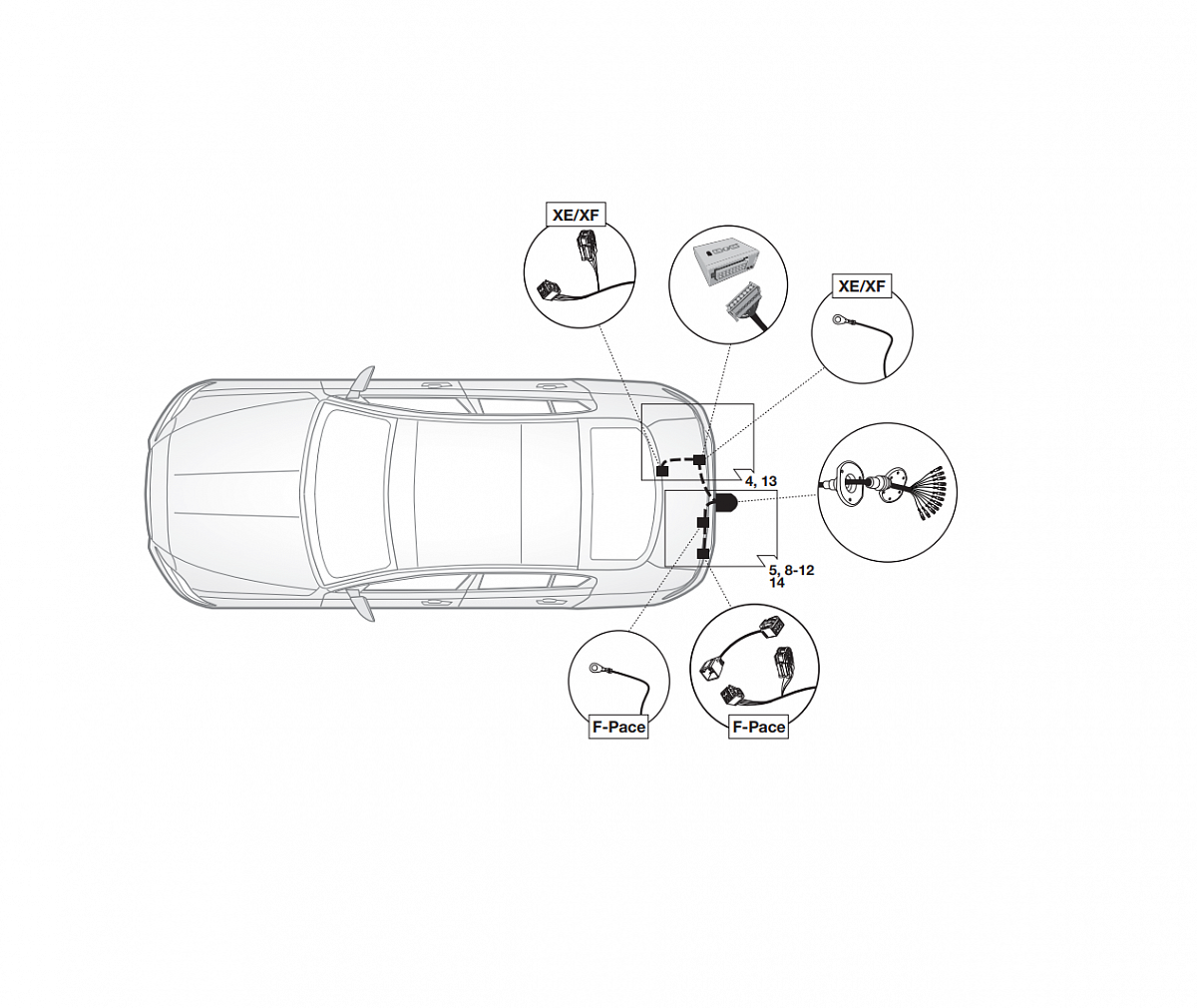 Электрика фаркопа Brink (13 pin) для Jaguar XF 2015-2017 719054 в 