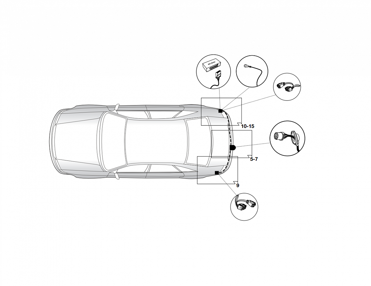 Электрика фаркопа Hak-System (13 pin) для BMW 7 серия (E38) 1994-2001 21020513 в 