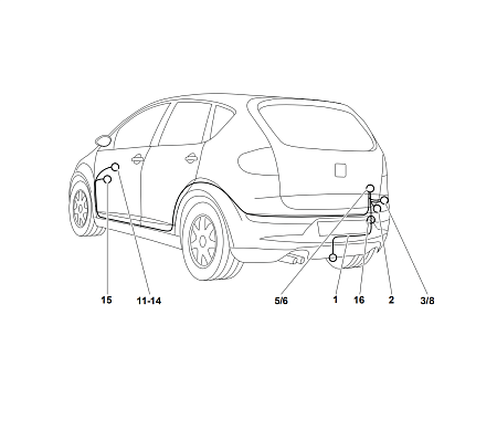 Электрика фаркопа Westfalia (7 pin) для Seat Toledo 2004-2012 344044300107 в 