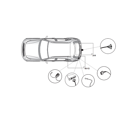 Электрика фаркопа Hak-System (13 pin) для Infiniti QX7 2013-2017, (только дизель) 21680501 в 