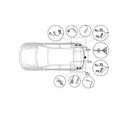 Электрика фаркопа Hak-System (7 pin) для Ford Kuga 2008-2013 12060519 в 