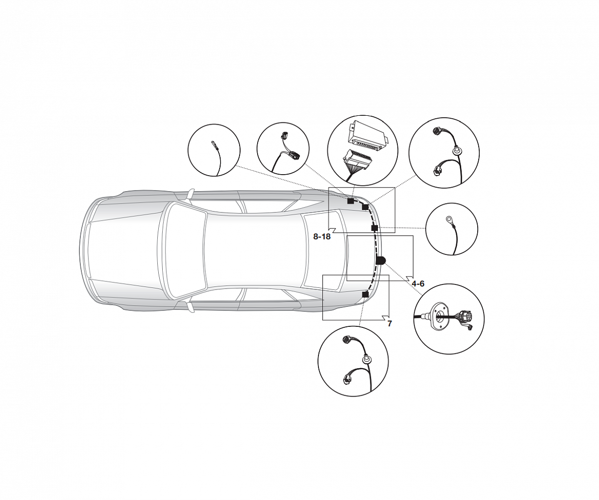 Электрика фаркопа Hak-System (7 pin) для Jaguar XF 2008-2011 12360502 в 