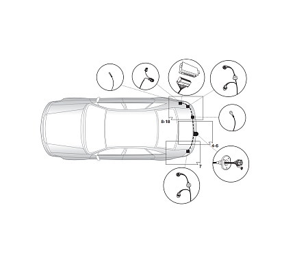 Электрика фаркопа Hak-System (7 pin) для Jaguar XF 2008-2011 12360502 в 