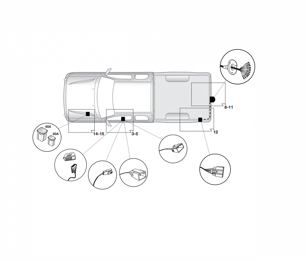 Электрика фаркопа Hak-System (13 pin) для Ford Ranger 2016- 21060555 в 