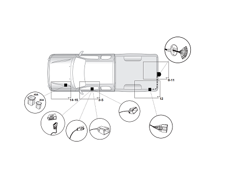 Электрика фаркопа Hak-System (13 pin) для Ford Ranger 2016- 21060555 в 