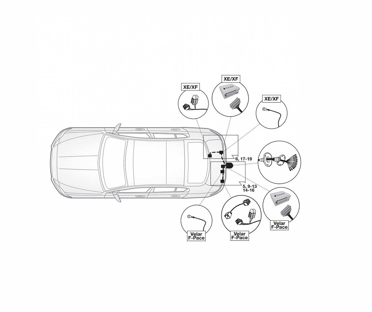 Электрика фаркопа Hak-System (13 pin) для Jaguar XF 2017- 21500632 в 