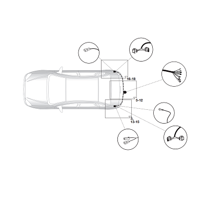 Электрика фаркопа Hak-System (7 pin) для Ford Focus 3/5 дв. 2008-2010 16060522 в 