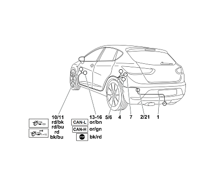 Электрика фаркопа Westfalia (13 pin) для Seat Leon 2005-2012 321600300113 в 