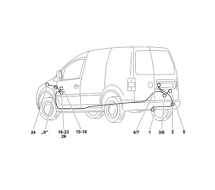 Электрика фаркопа Westfalia (7 pin) для Volkswagen Caddy 2008-2020 321554300107 в 