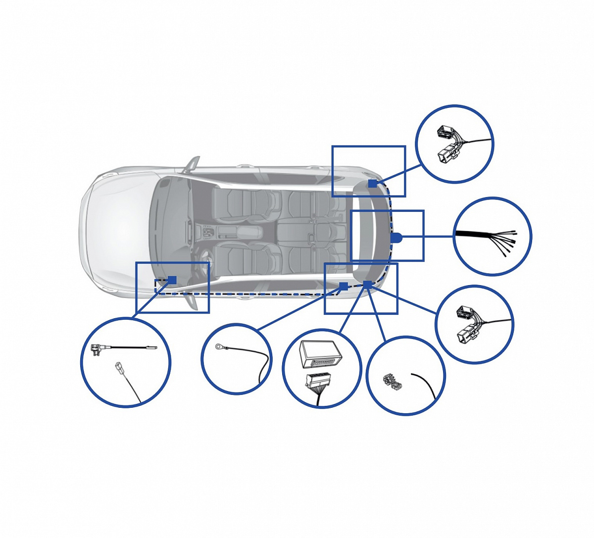 Электрика фаркопа TowRus (7 pin) для Toyota Fortuner 2015-2022 TF-07 в 