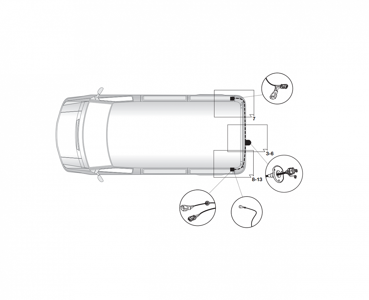 Электрика фаркопа Hak-System (7 pin) для Hyundai H1 2008- 16080514 в 