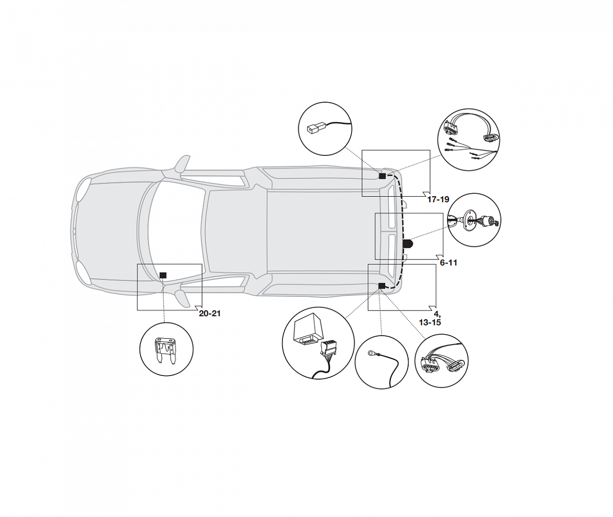 Электрика фаркопа Hak-System (13 pin) для Ford Tourneo Connect 2003-2012 21060008 в 