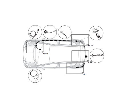 Электрика фаркопа Hak-System (7 pin) для Mercedes B-class 2005-2011 12040510 в 