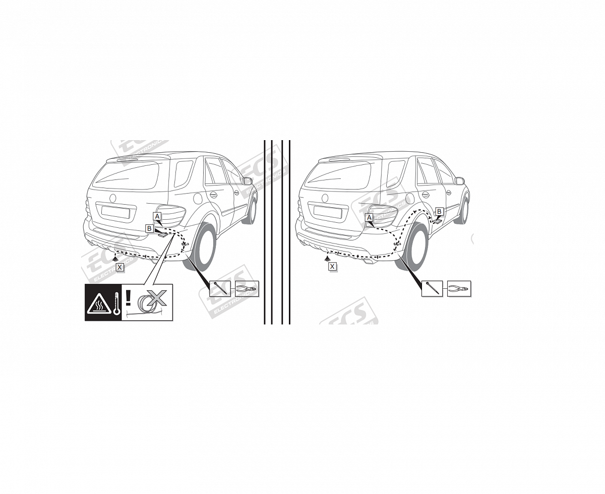 Электрика фаркопа ECS (7 pin) для Mercedes M-class 2006-2012 MB075BH в 