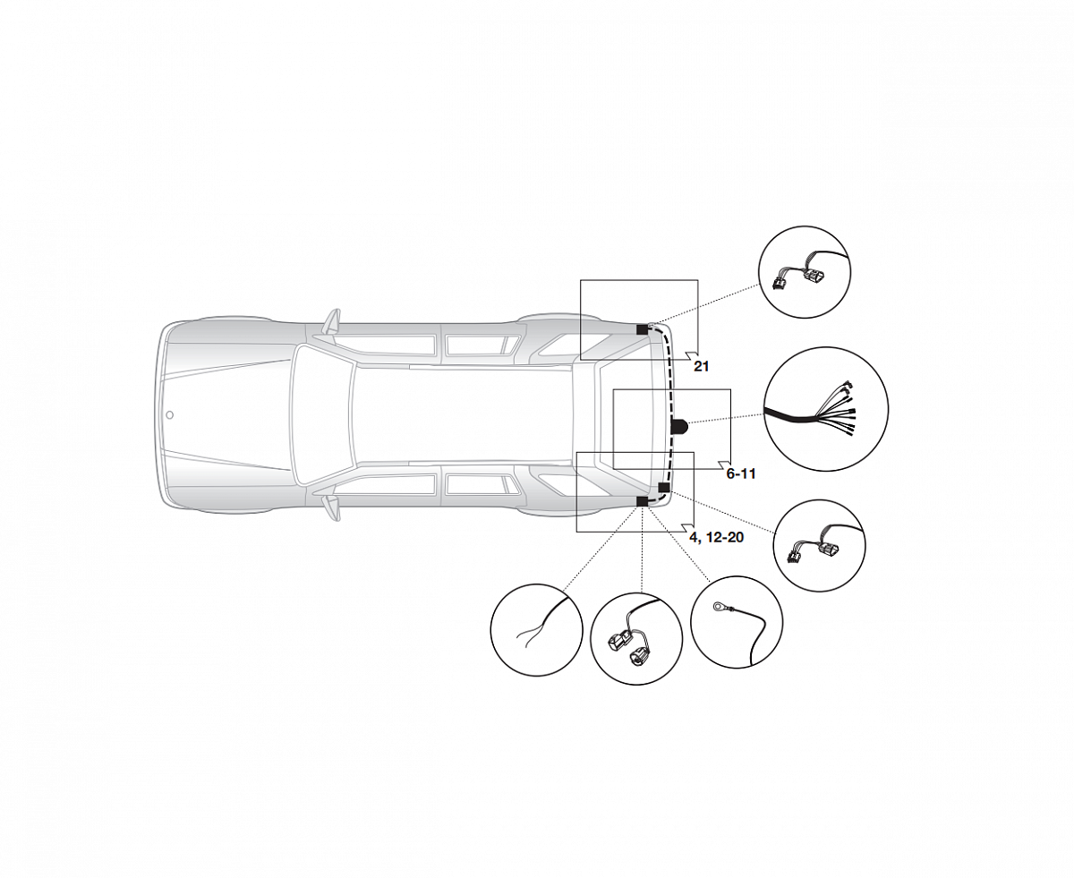 Электрика фаркопа Hak-System (7 pin) для Hyundai Santa Fe 2006-2012 16080507 в 