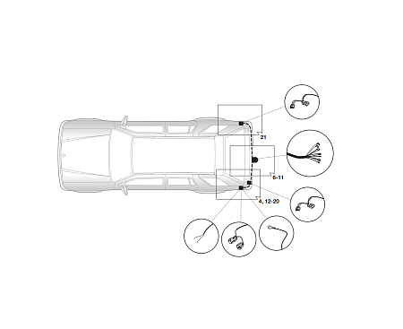 Электрика фаркопа Hak-System (7 pin) для Hyundai Santa Fe 2006-2012 16080507 в 