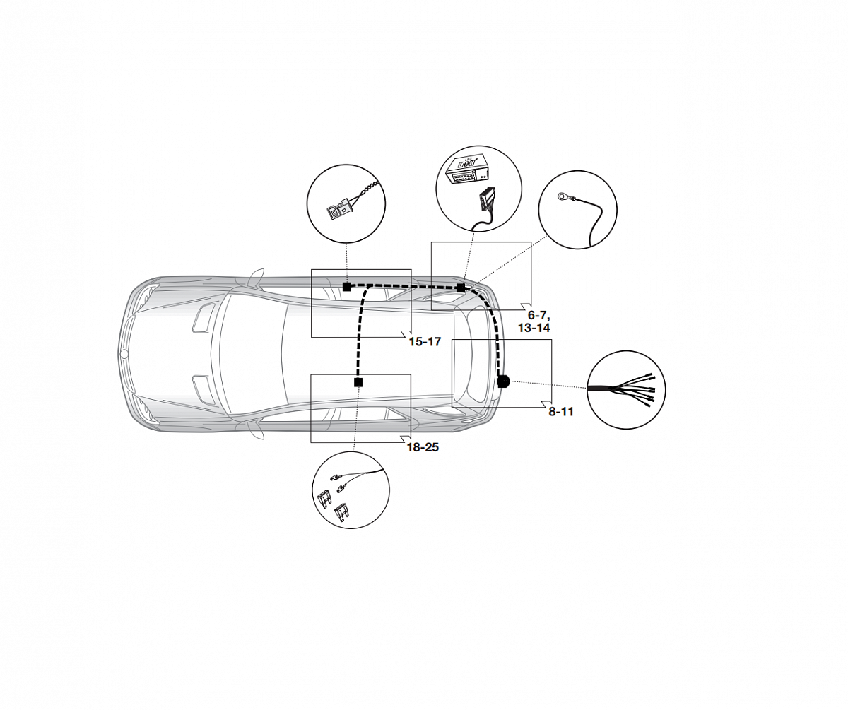 Электрика фаркопа Brink (7 pin) для Mercedes GL-class 2012-2016 727603 в 