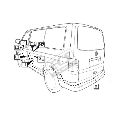 Электрика фаркопа ECS (7 pin) для Volkswagen Transporter T6 2015-10/2019 VW126B1 в 