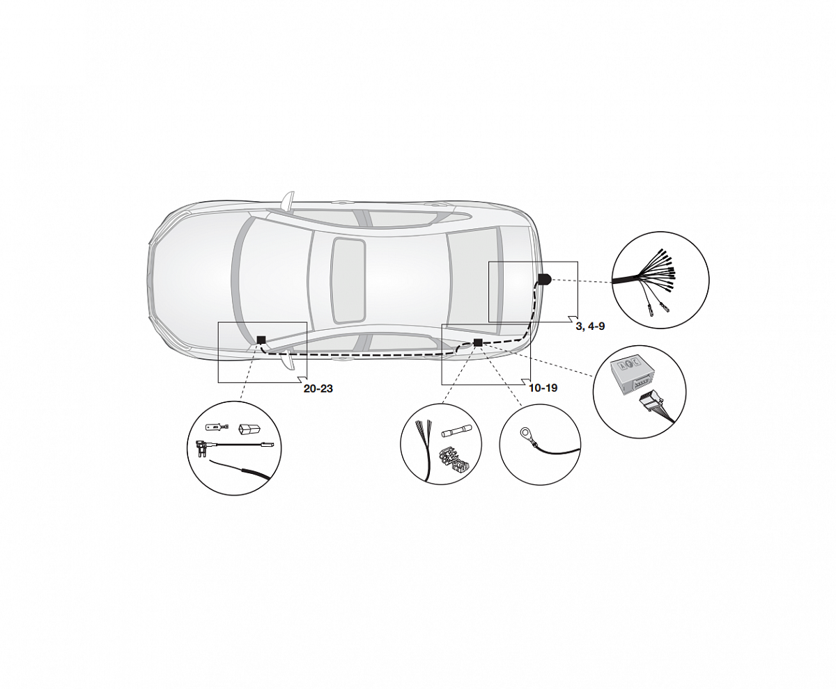 Электрика фаркопа Hak-System (13 pin) для Lada Vesta 2017- 21710501 в 