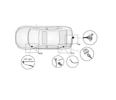 Электрика фаркопа Hak-System (7 pin) для Lada Vesta 2017- 12710501 в 