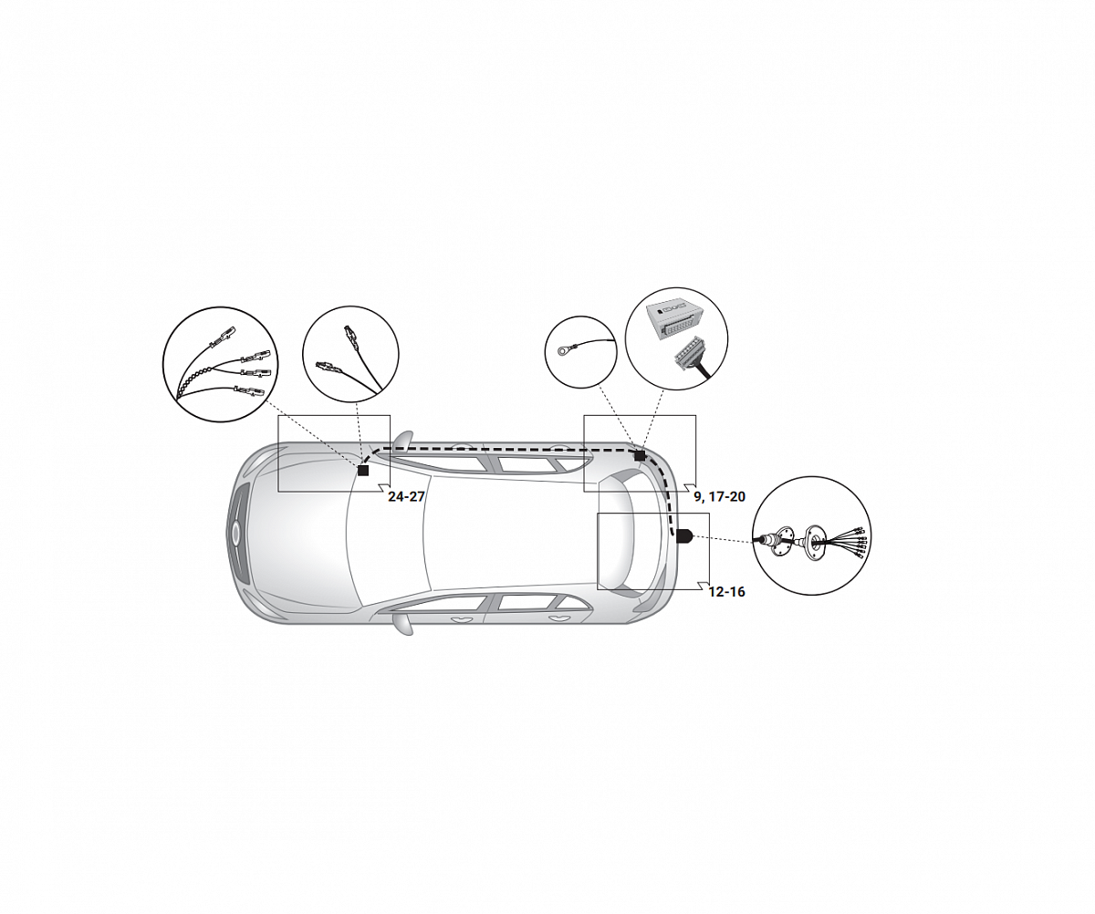 Электрика фаркопа Hak-System (7 pin) для Mercedes B-class 2019- 12040541 в 