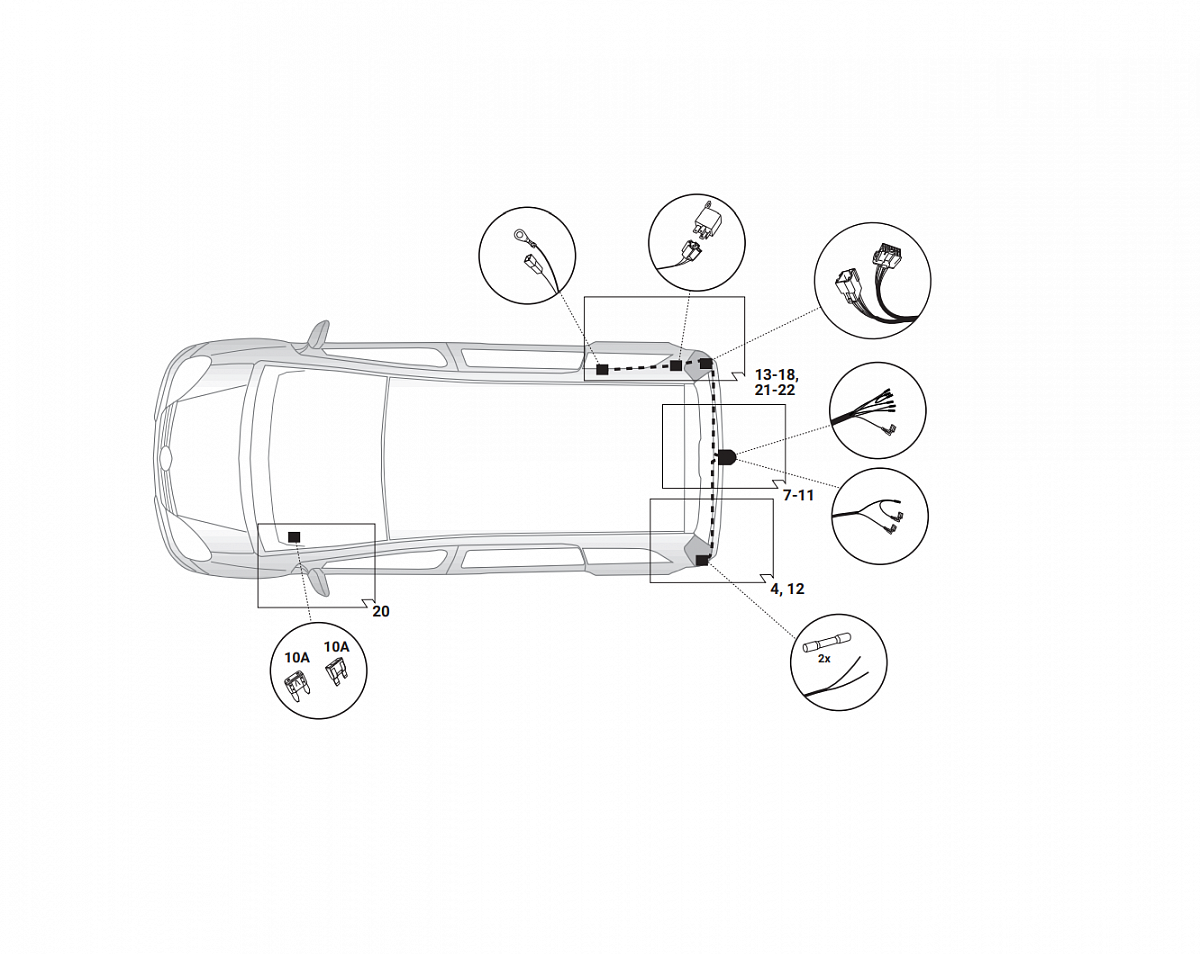 Электрика фаркопа Hak-System (7 pin) для Renault Kangoo 2013-2016 12500581 в 