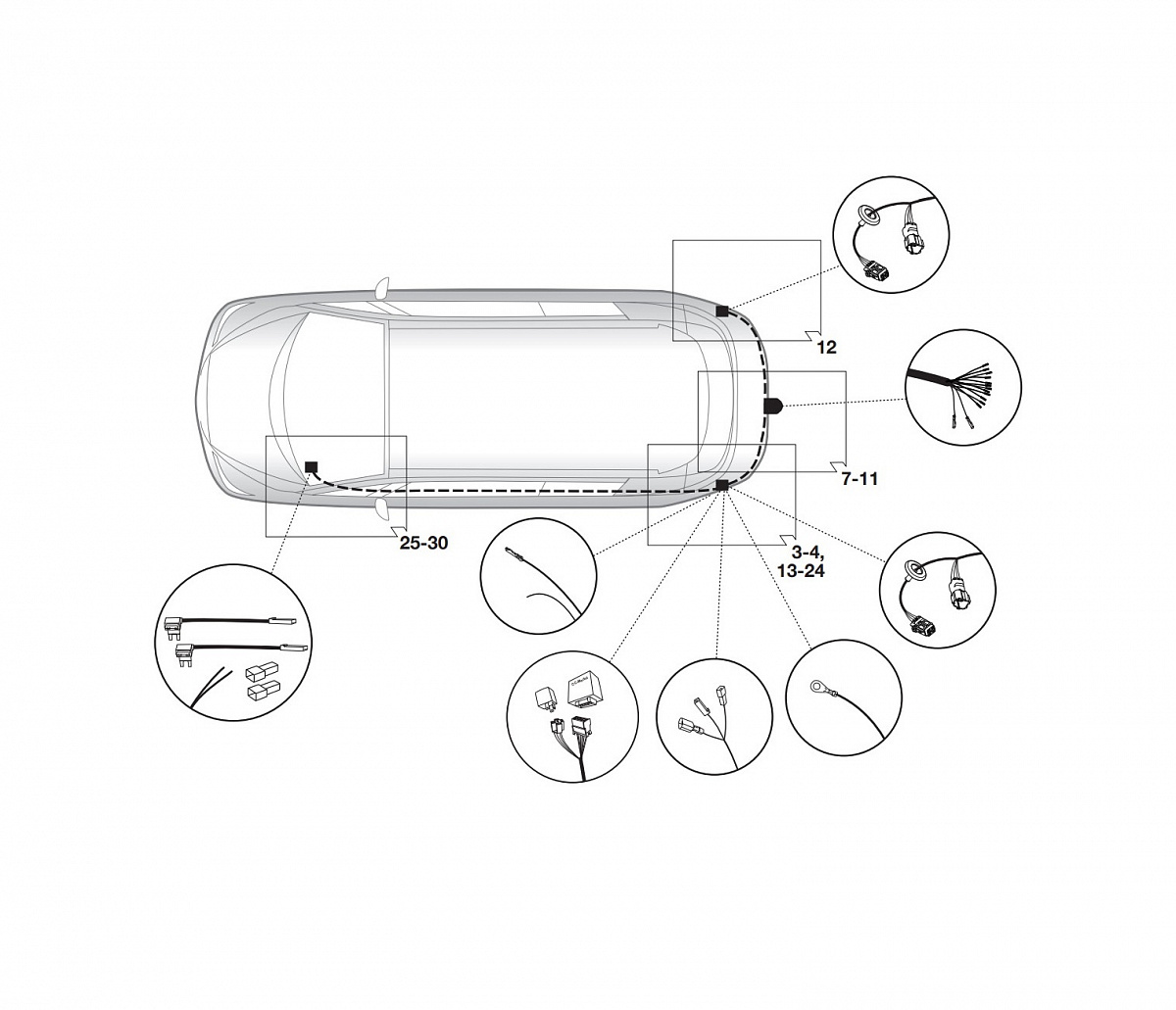 Электрика фаркопа Hak-System (13 pin) для Ssang Yong Rodius 2013-2019 26320509 в 