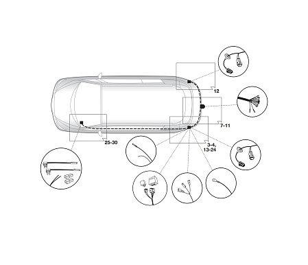 Электрика фаркопа Hak-System (13 pin) для Ssang Yong Rodius 2013-2019 26320509 в 