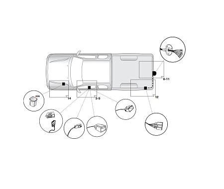 Электрика фаркопа Hak-System (7 pin) для Ford Ranger 2016-, (только для авто с подготовкой) 12060555 в 