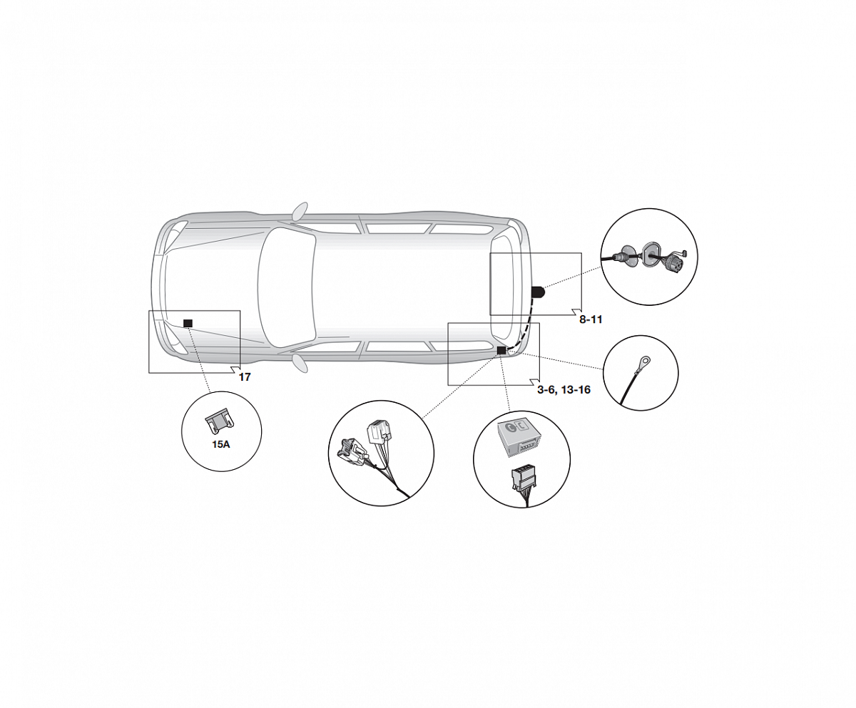 Электрика фаркопа Hak-System (7 pin) для Nissan Qashqai (J11E) 2019- 12140539 в 