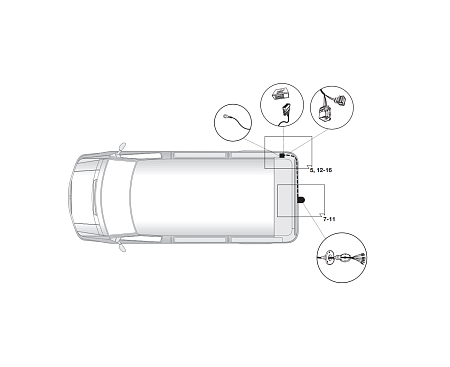 Электрика фаркопа Hak-System (7 pin) для Mercedes V-class 2014- 12040533+22040533 в 