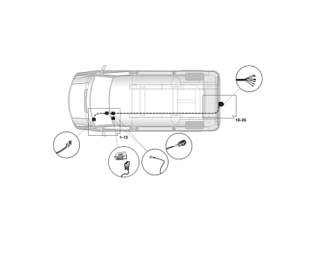 Электрика фаркопа Hak-System (7 pin) для Volkswagen Crafter (LT3 фургон/шасси) 2006-2017 12500521 в 