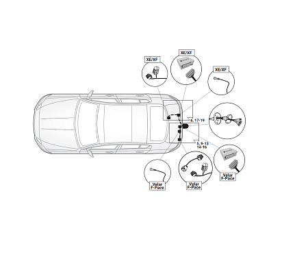 Электрика фаркопа Hak-System (7 pin) для Jaguar XE 2017-2019 12500632 в 