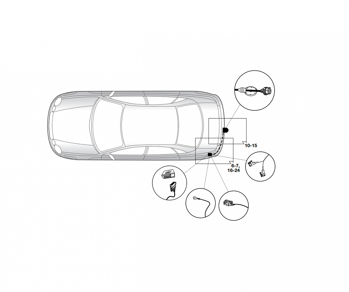 Электрика фаркопа Hak-System (7 pin) для Mercedes E-class 2002-2009 12040508 в 