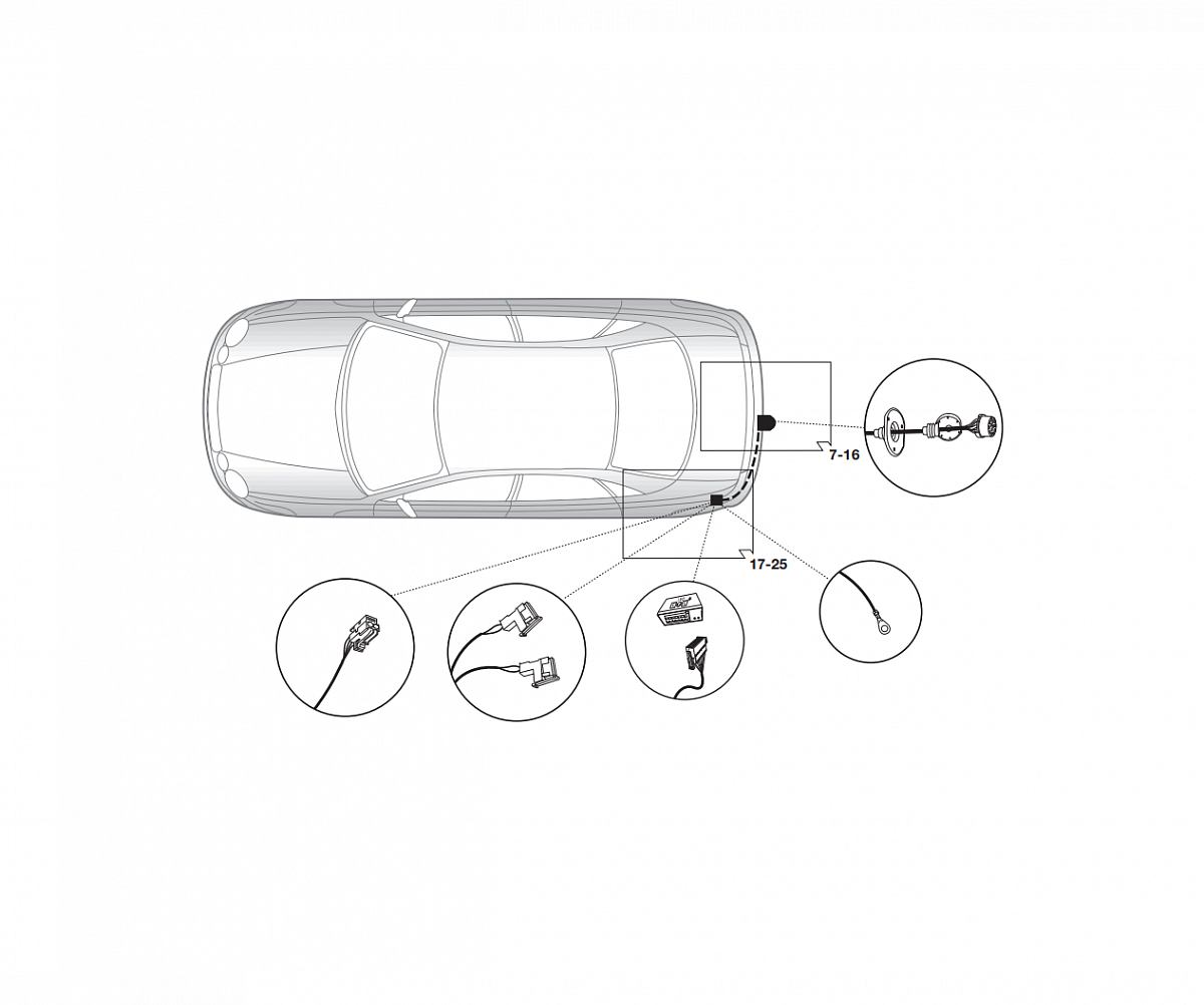 Электрика фаркопа Brink (13 pin) для Mercedes CLC-class 2008-2011 727414 в 