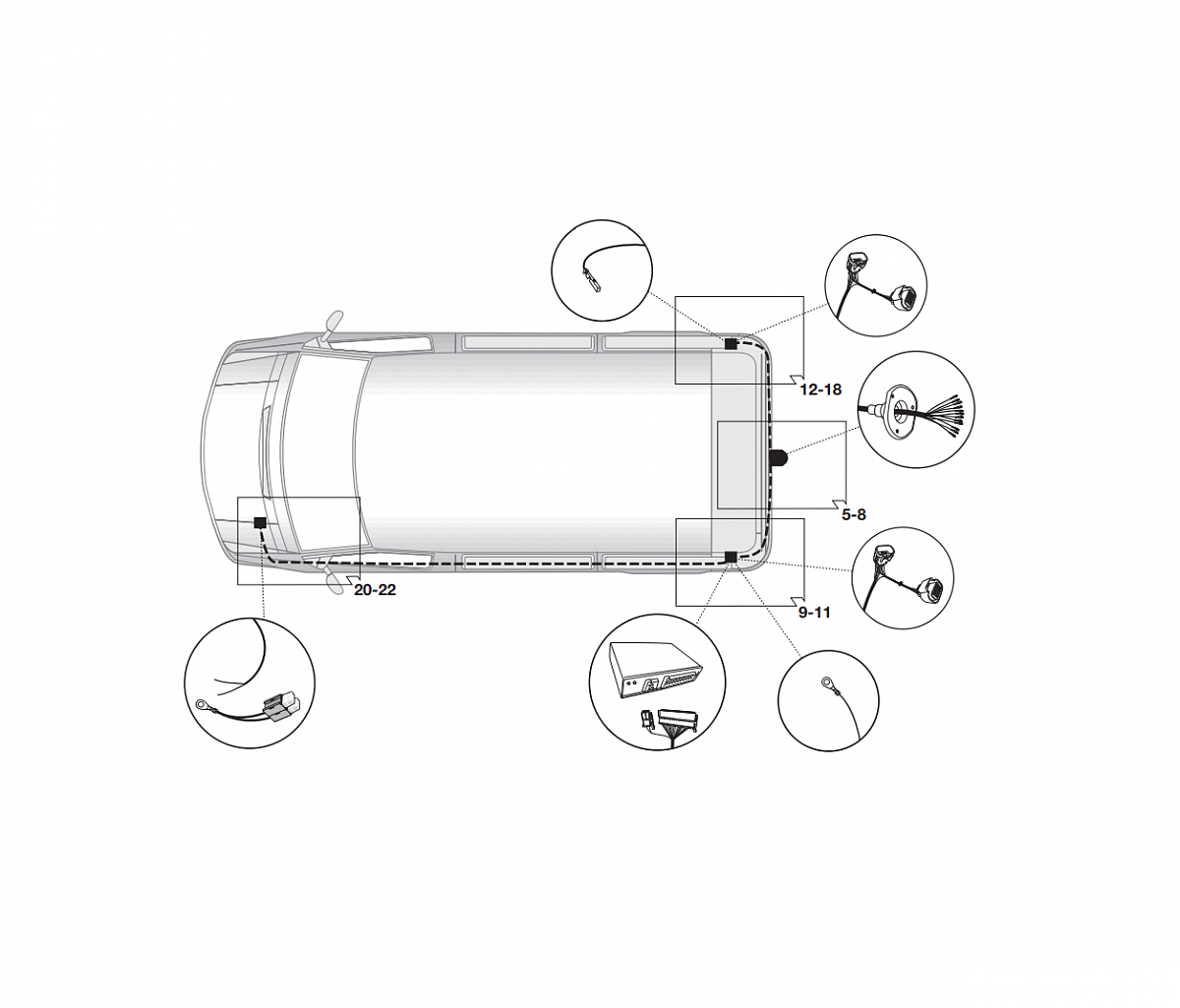 Электрика фаркопа Hak-System (13 pin) для Fiat Ducato 2011- 21500565 в 