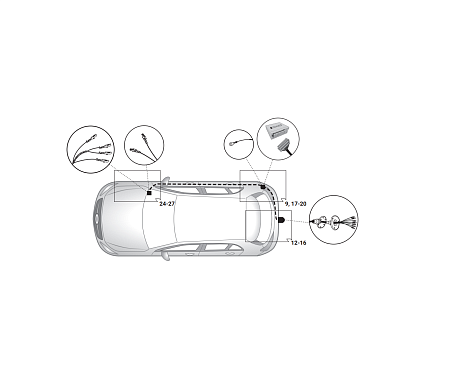 Электрика фаркопа Hak-System (7 pin) для Mercedes GLB-class 2019- 12040541 в 